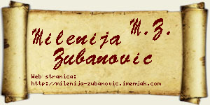 Milenija Zubanović vizit kartica